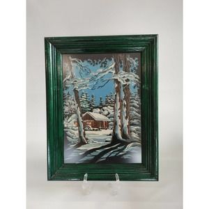 Winter Woods Scene Paint By Number Painting Framed